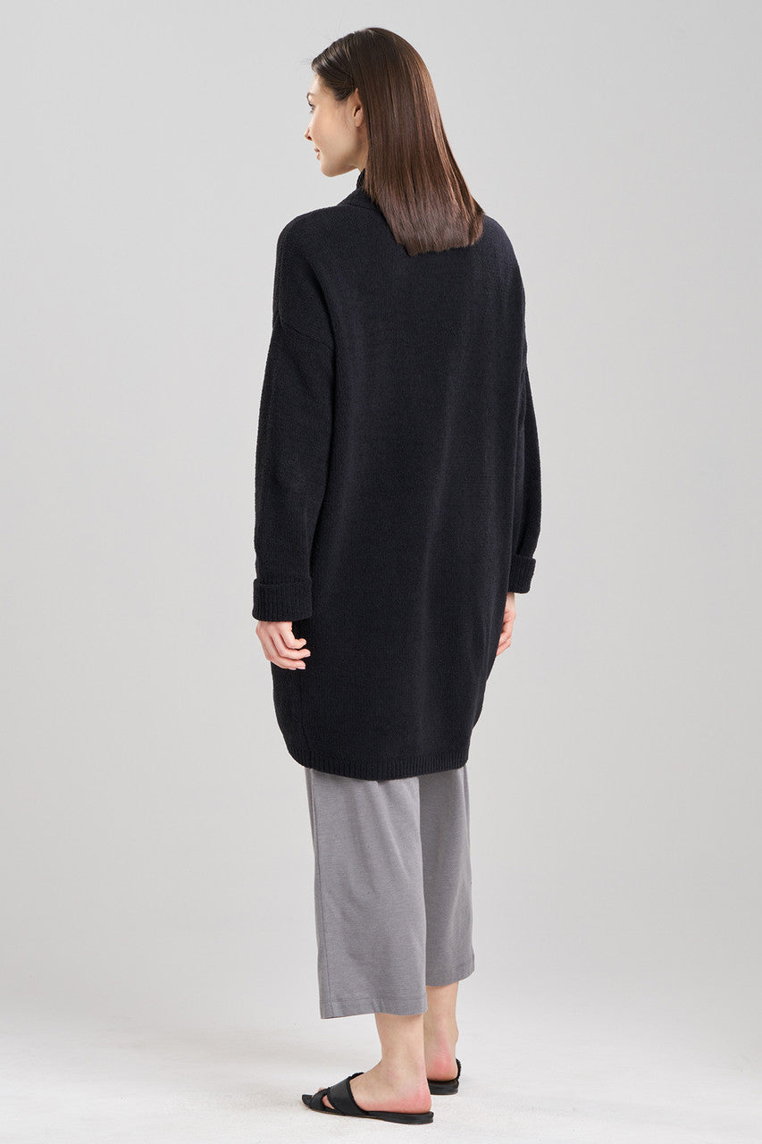 NATORI Buy Aura Solid Chenille Cardigan in Black Online