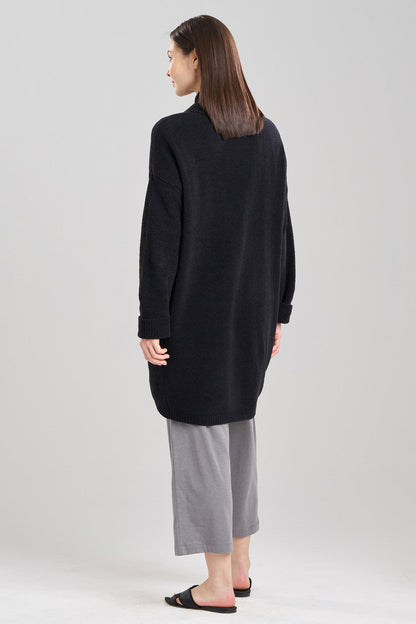 NATORI Buy Aura Solid Chenille Cardigan in Black Online