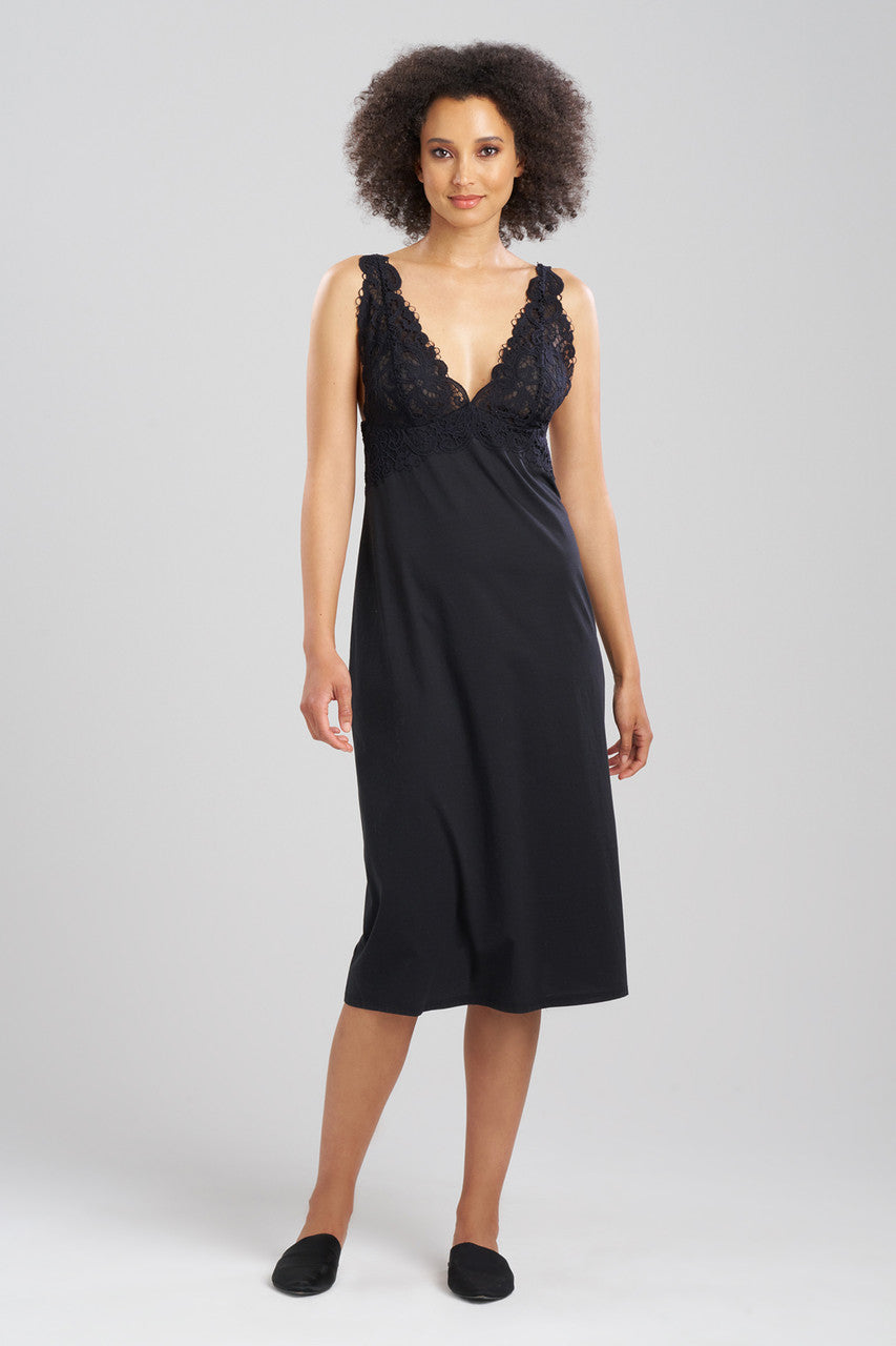 NATORI Buy Bliss Harmony Lace V-Neck Gown in Black Online