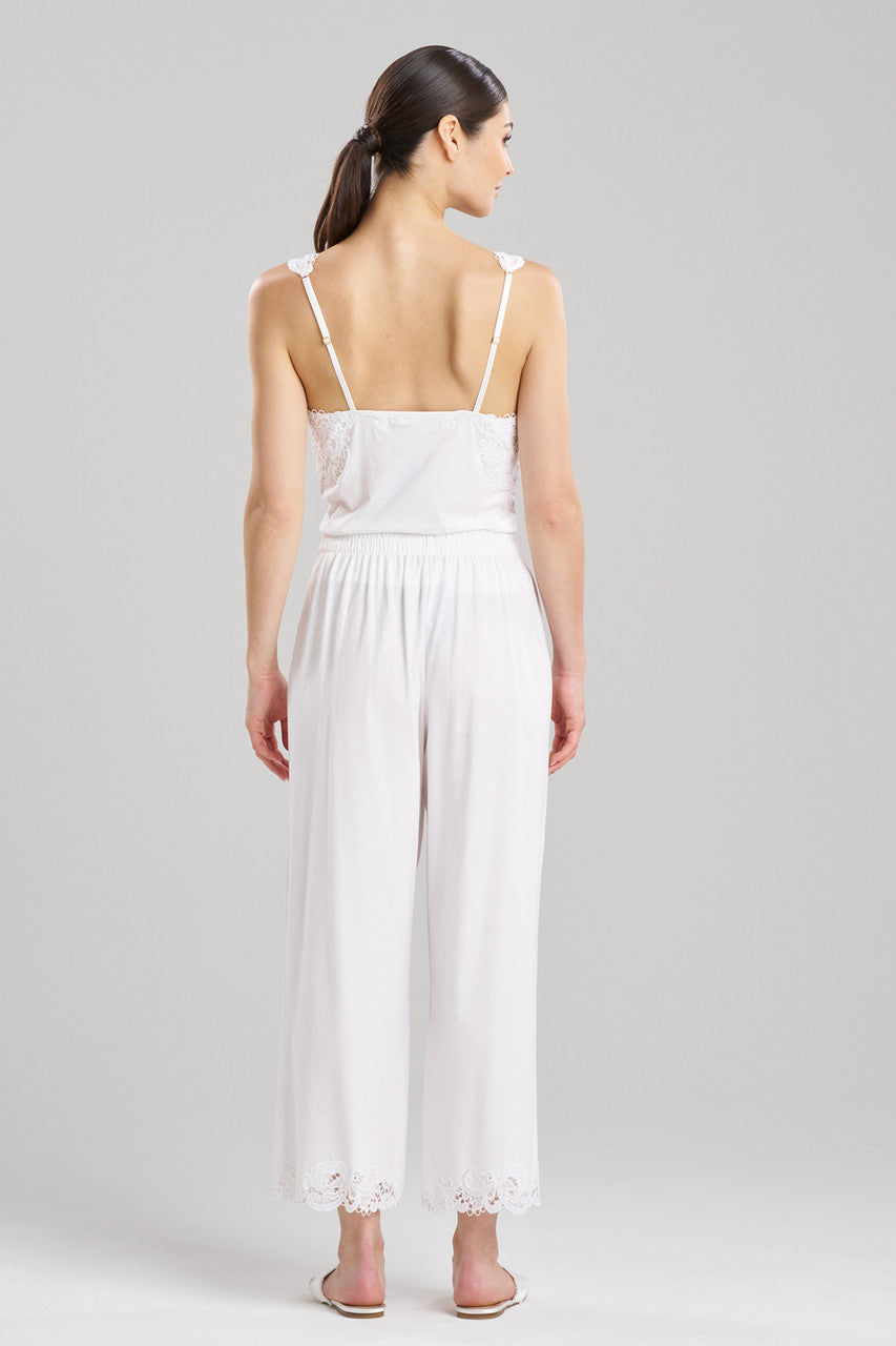 NATORI Buy Bliss Harmony Lace Applique Cropped Pants in White Online