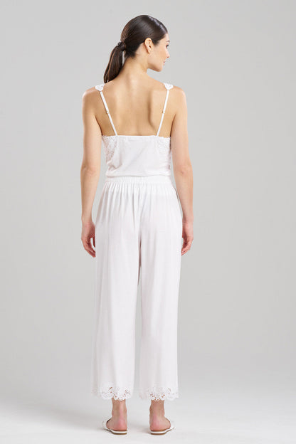 NATORI Buy Bliss Harmony Lace Applique Cropped Pants in White Online