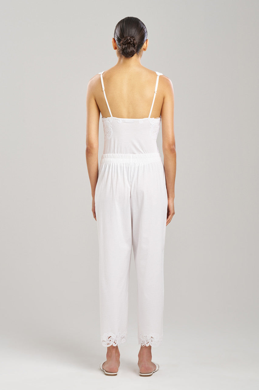 NATORI Buy Bliss Harmony Lace Applique Cropped Pants in White Online