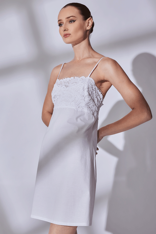 NATORI Buy Bliss Harmony Lace Applique Chemise in White Online