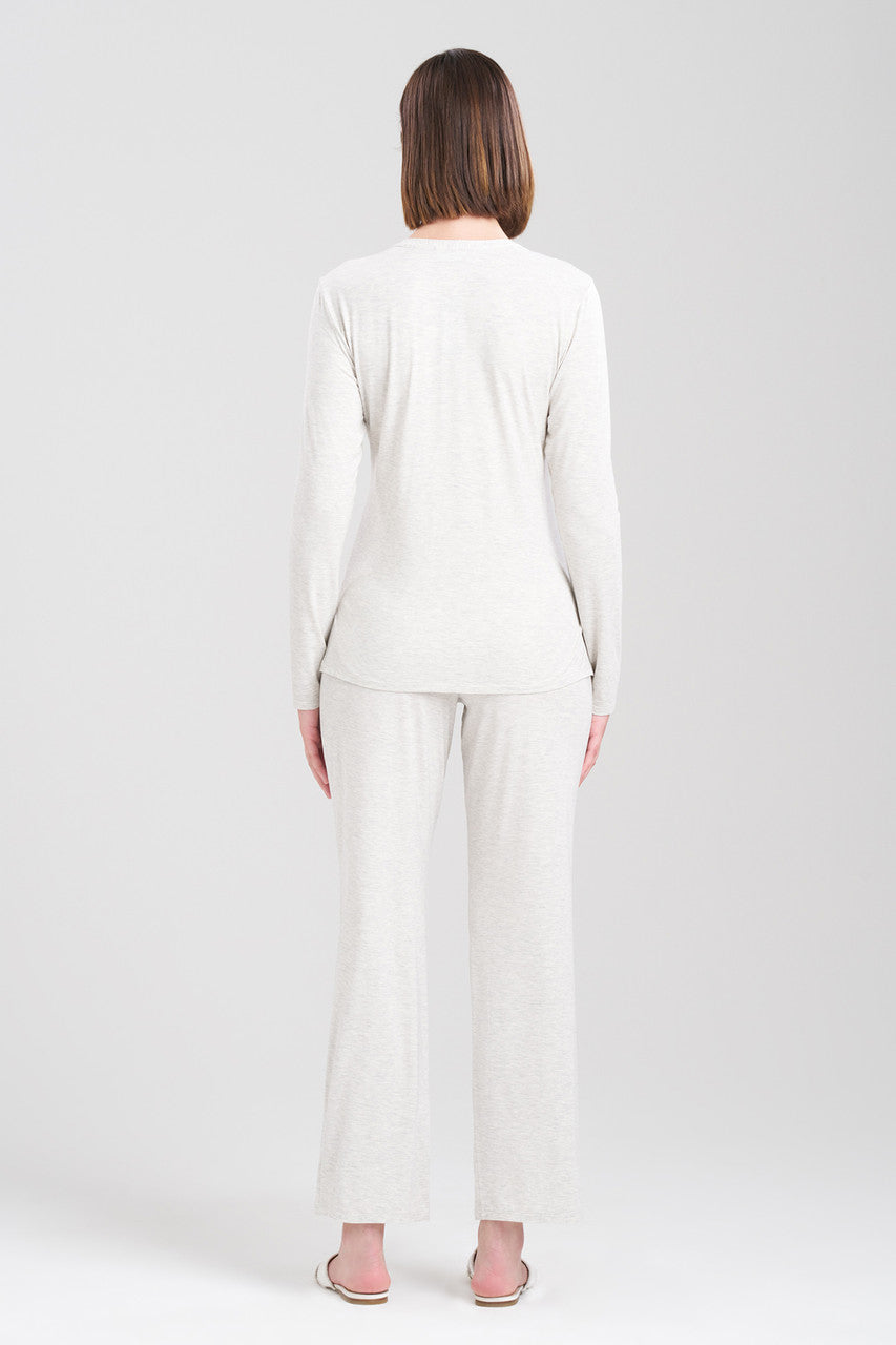 NATORI Buy Feathers Essentials Lenzing™ Ecovero™ Viscose Lace Applique PJ in Heather Pebblestone Online