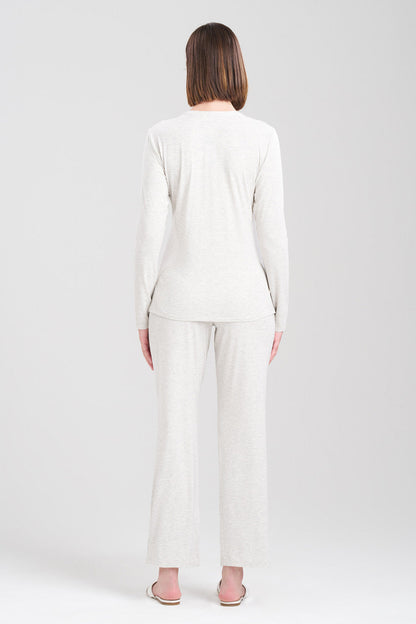 NATORI Buy Feathers Essentials Lenzing™ Ecovero™ Viscose Lace Applique PJ in Heather Pebblestone Online