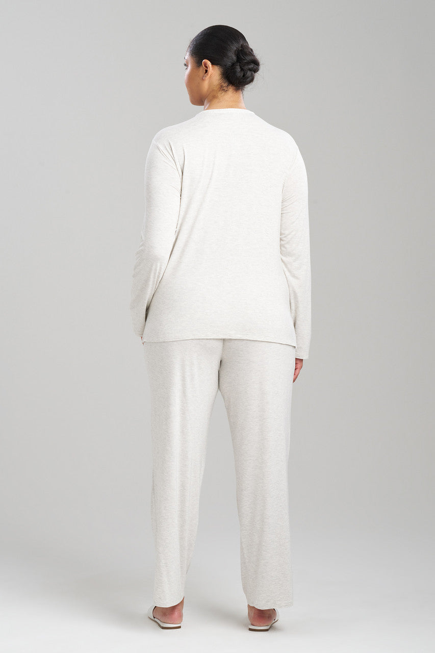 NATORI Buy Feathers Essentials Lenzing™ Ecovero™ Viscose Lace Applique PJ in Heather Pebblestone Online