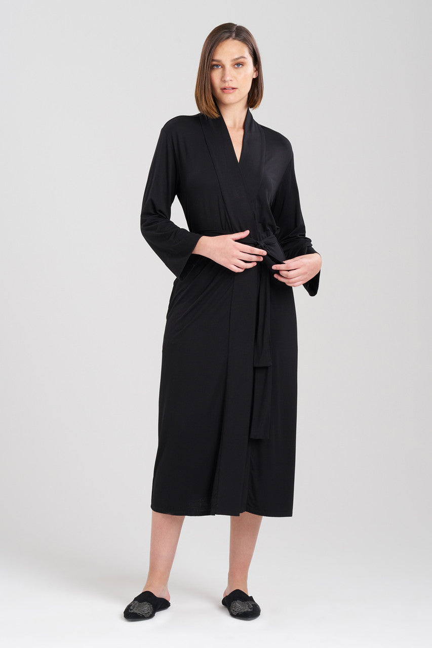 NATORI Buy Feathers Essentials Lenzing™ Ecovero™ Viscose Robe in Black Online