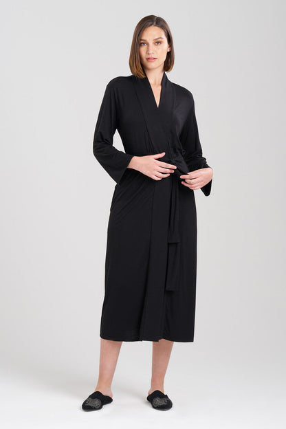 NATORI Buy Feathers Essentials Lenzing™ Ecovero™ Viscose Robe in Black Online