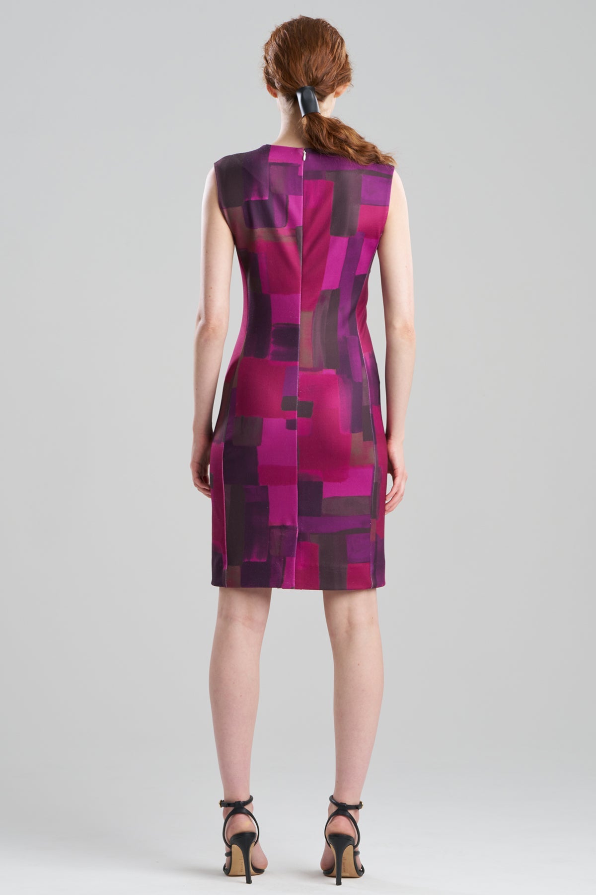NATORI Color Block Knit Crepe Sheath Dress