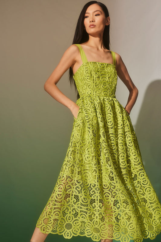 NATORI Raffia Lace Sundress