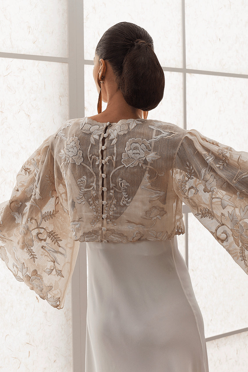 NATORI Buy Couture Piña Embroidered Top in Natural Online