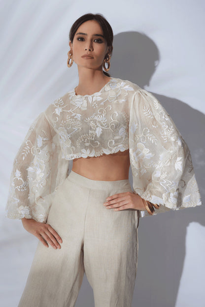 NATORI Buy Couture Piña Embroidered Top in Natural Online