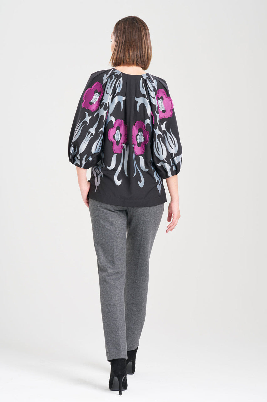 NATORI Buy Suzani Jacquard Top in Black Multi Online