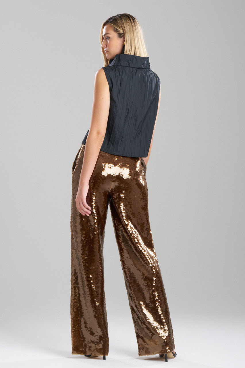 NATORI Buy Taffeta Plisse Cowl Top in Black Online
