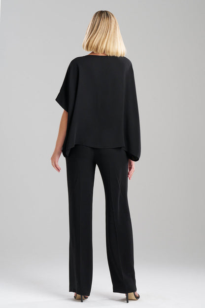 NATORI Buy Stretch Crepe Top in Black Online