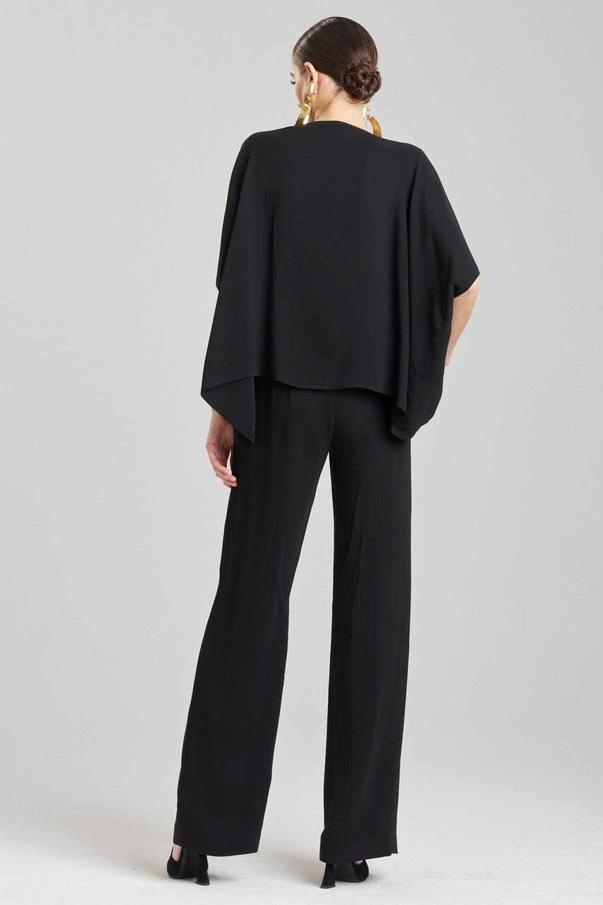 NATORI Buy Stretch Crepe Top in Black Online