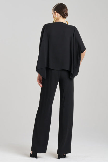NATORI Buy Stretch Crepe Top in Black Online