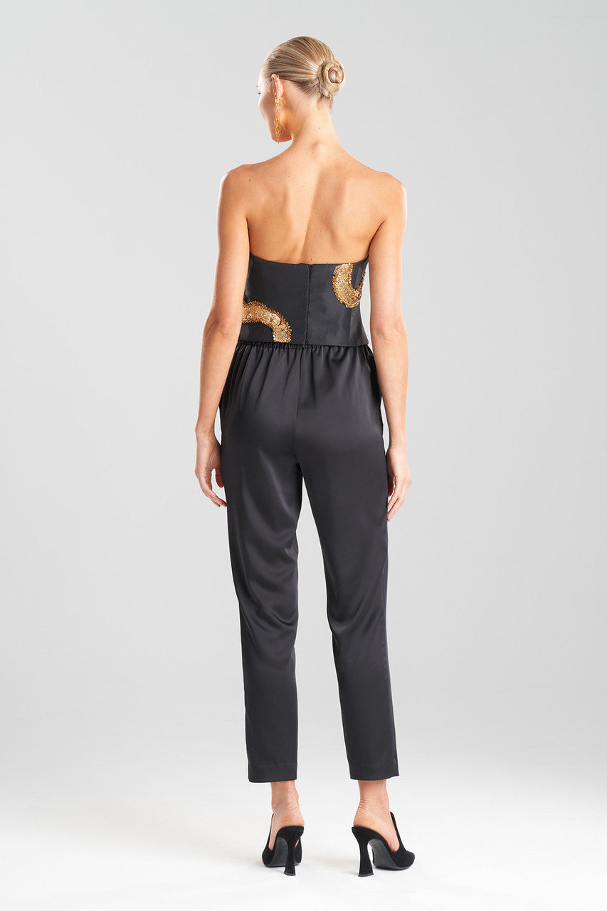 NATORI Buy Couture Dragon Embroidered Silk Bustier in Black Online