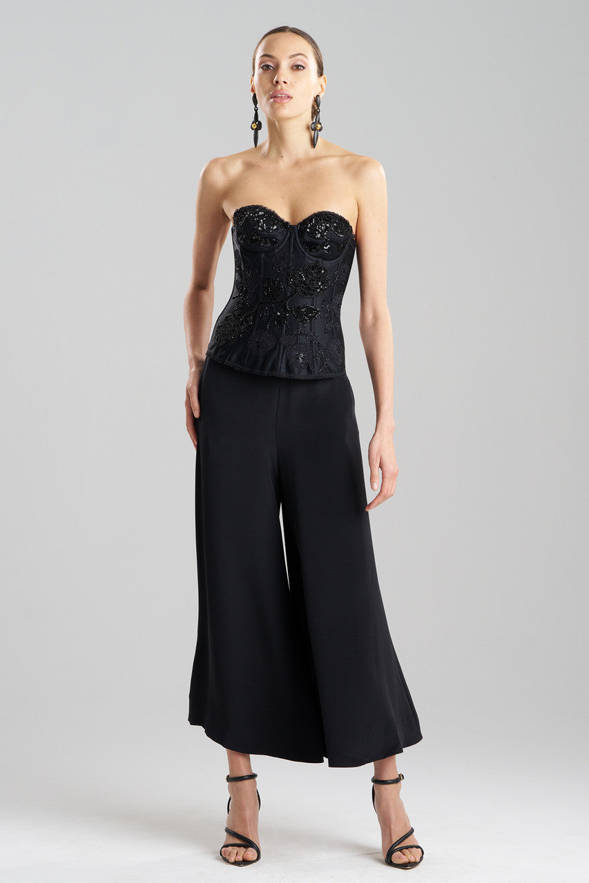 NATORI Buy Floral Beaded Corset in Black Online