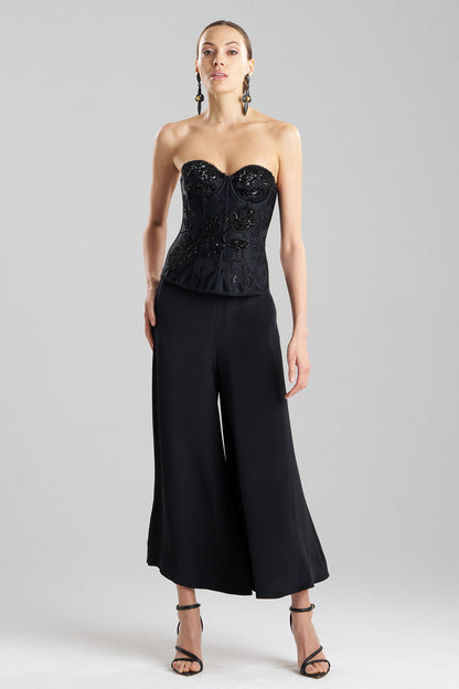 NATORI Buy Floral Beaded Corset in Black Online