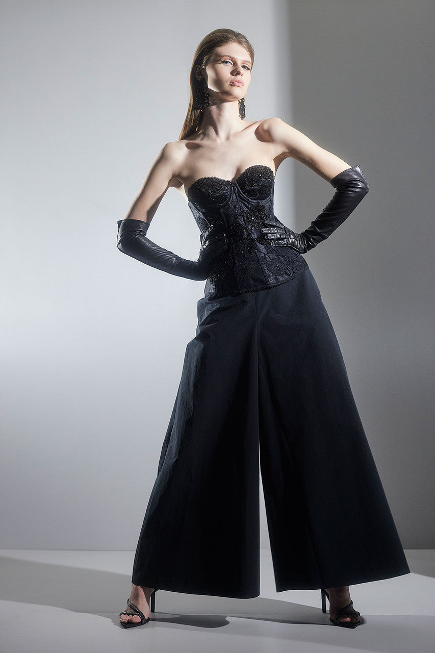 NATORI Buy Floral Beaded Corset in Black Online