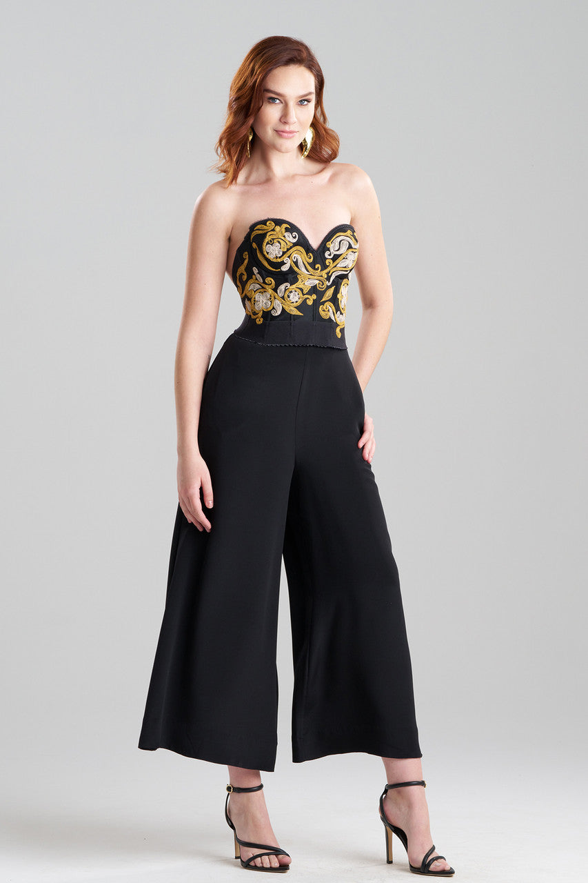 NATORI Buy Floral Embroidered Corset in Black Online