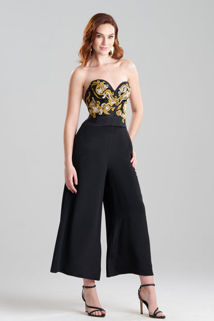 NATORI Buy Floral Embroidered Corset in Black Online