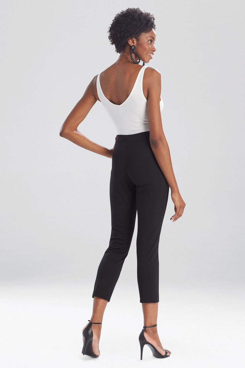 NATORI Buy Light Weight Ponte Slim Pants in Black Online