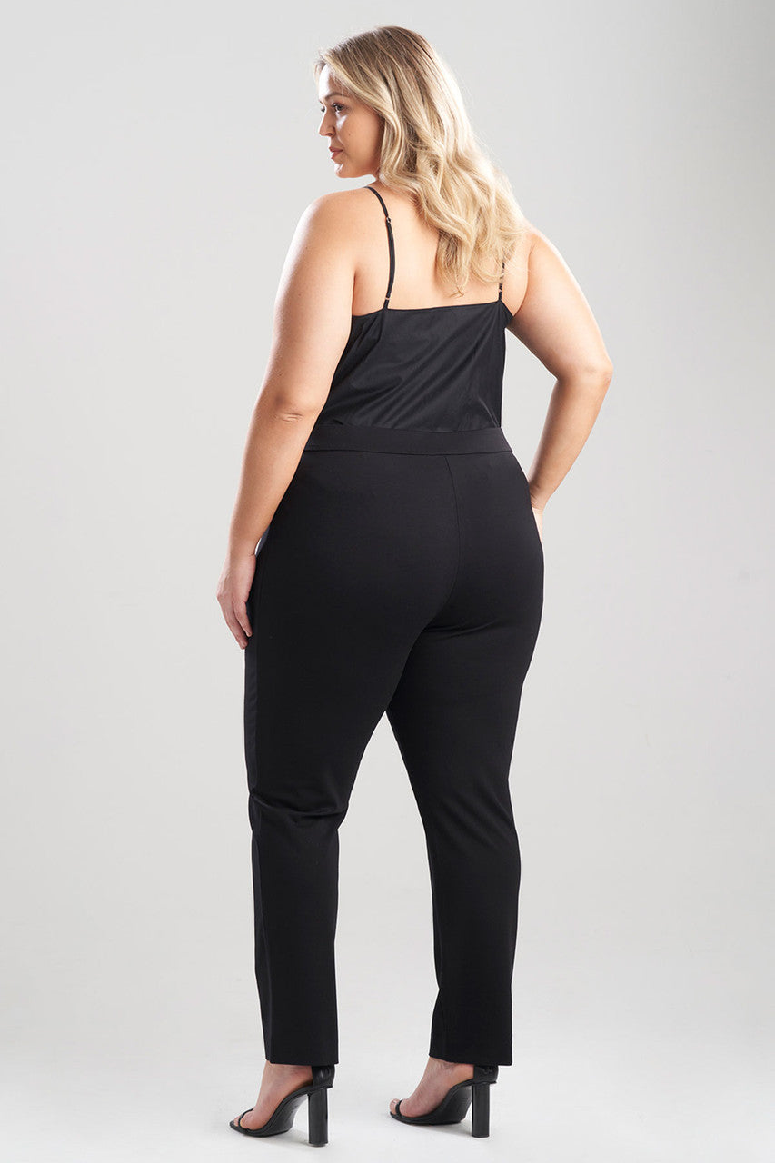 NATORI Buy Light Weight Ponte Slim Pants in Black Online