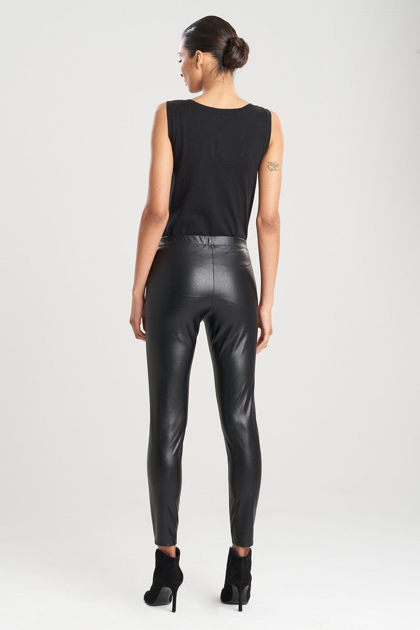 NATORI Buy Leatherette Leggings in Black Online