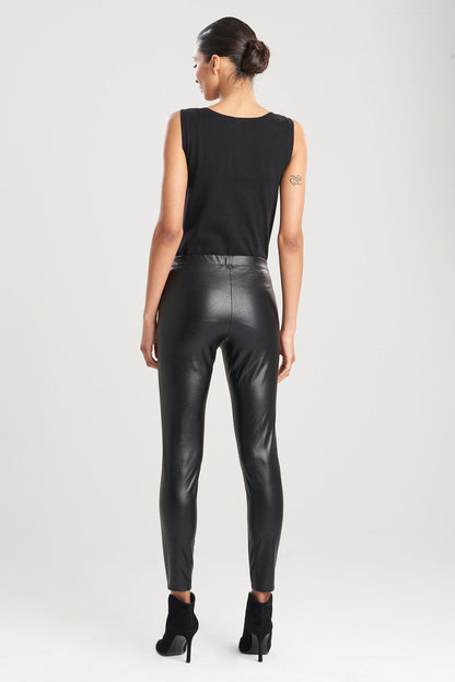 NATORI Buy Leatherette Leggings in Black Online