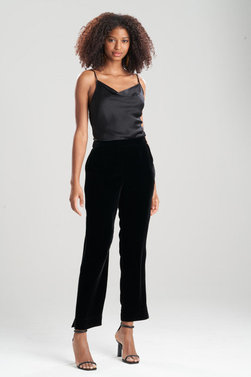 NATORI Buy Velvet Pull On Pants in Black Online