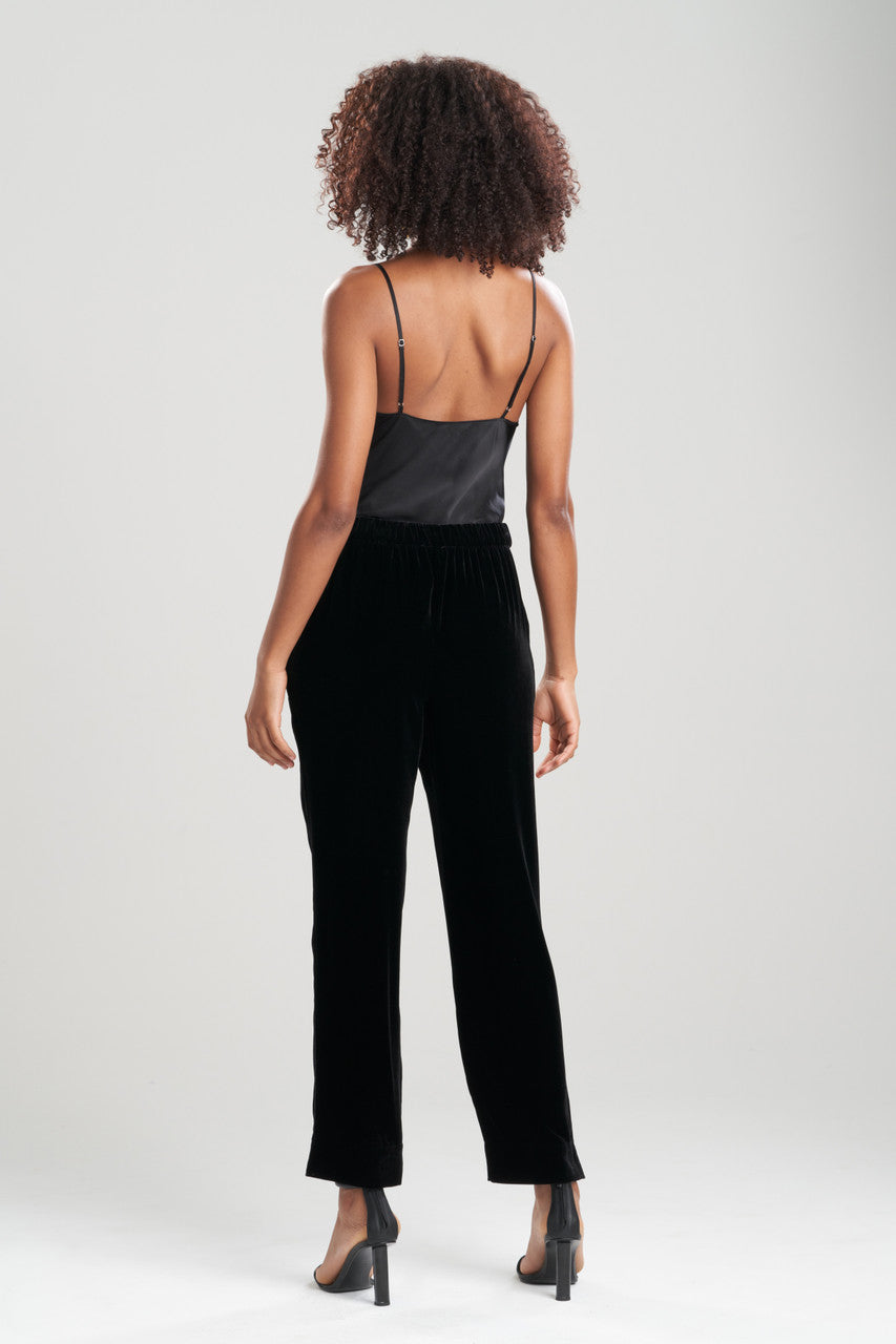 NATORI Buy Velvet Pull On Pants in Black Online