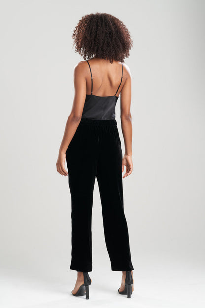 NATORI Buy Velvet Pull On Pants in Black Online