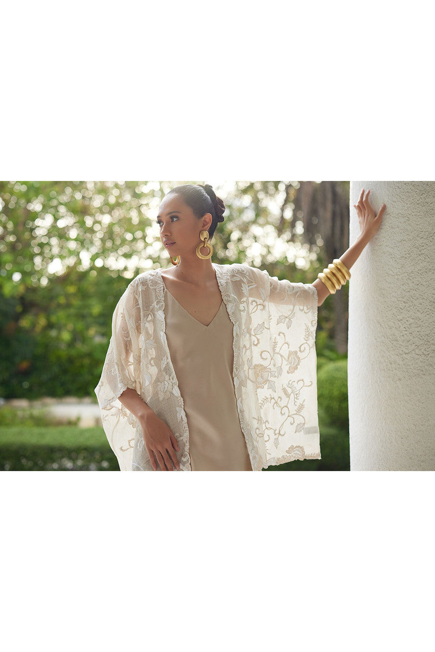 NATORI Buy Couture Piña Embroidered Jacket in Natural Online