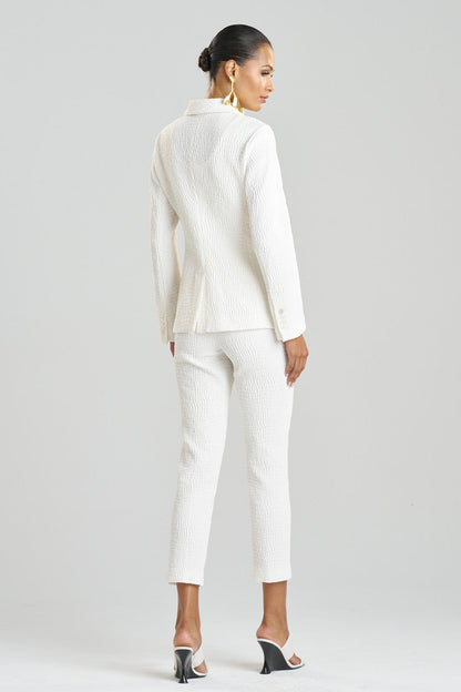 NATORI Buy Textured Cotton Jacquard Jacket in White Online
