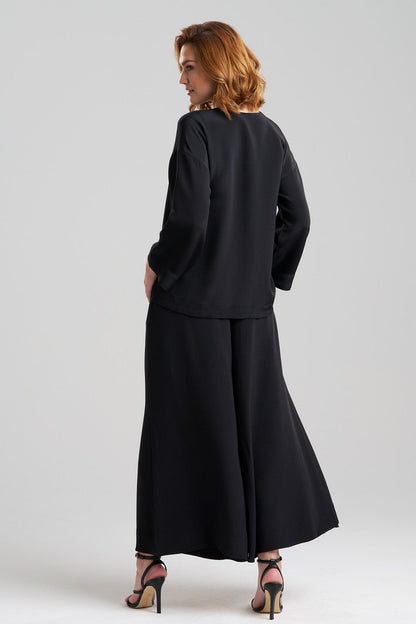 NATORI Buy Couture Silk Crepe Mandarin Jacket in Black Online