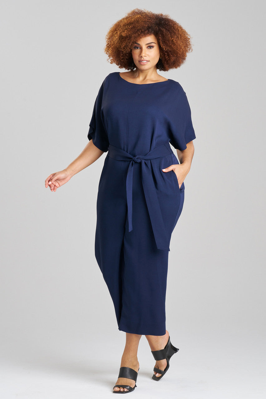 NATORI Buy Stretch Crepe Jumpsuit in Midnight Navy Online