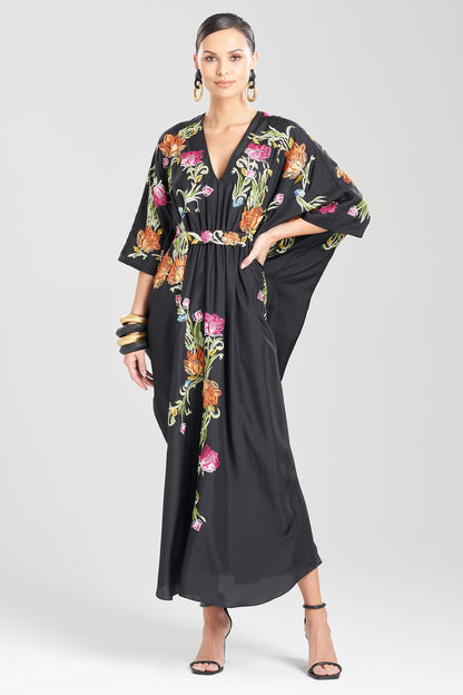 NATORI Buy Couture Shinjo Embroidered Caftan in Black Online