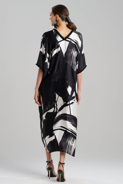 NATORI Shodo Beaded Silk Caftan