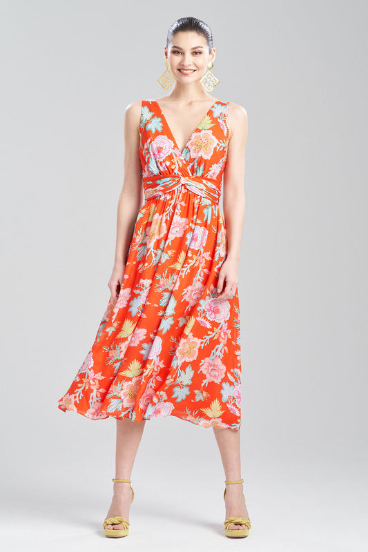 NATORI Buy Amanpulo Obi Silk Beaded Dress in Paradise Orange Online