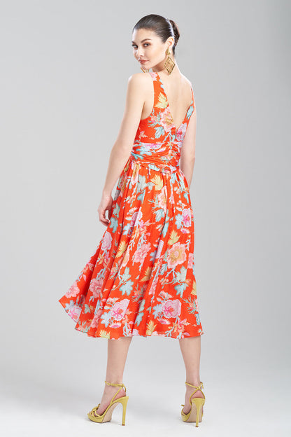 NATORI Buy Amanpulo Obi Silk Beaded Dress in Paradise Orange Online