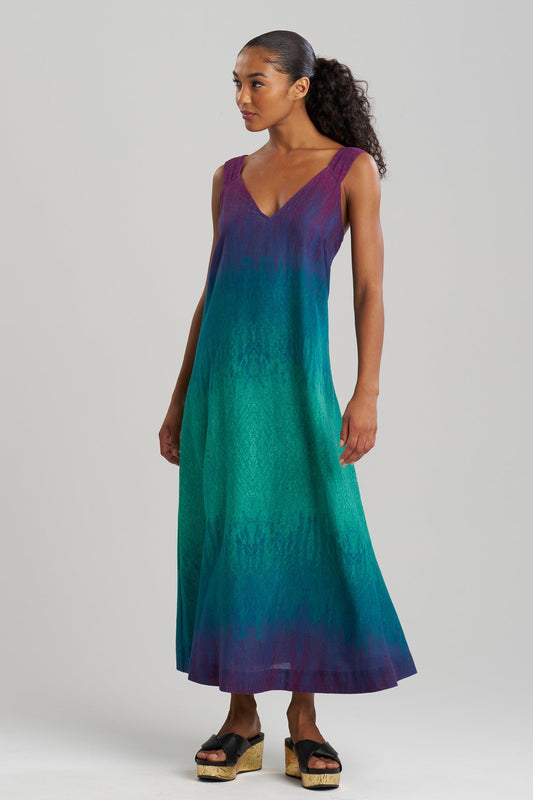 NATORI Ombre Printed Gauze Maxi Dress