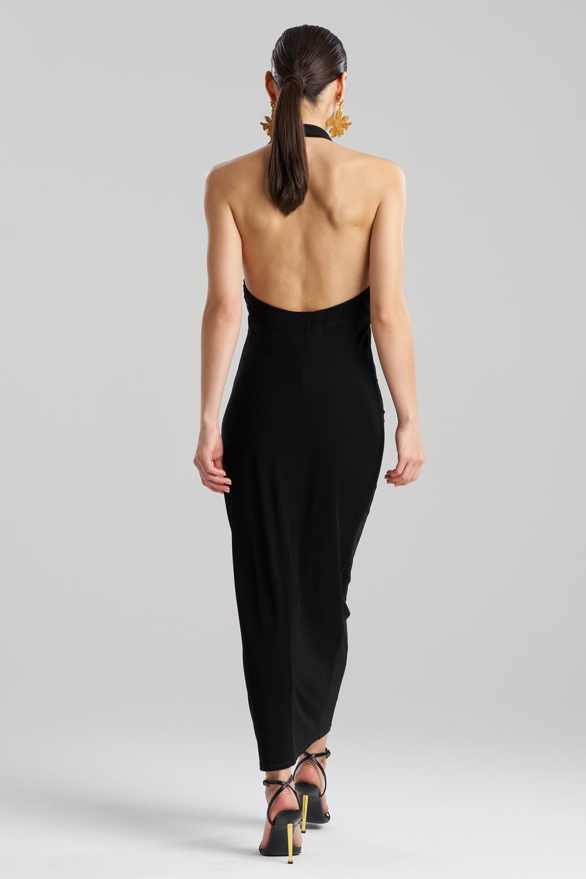 NATORI Matte Jersey Halter Maxi Dress