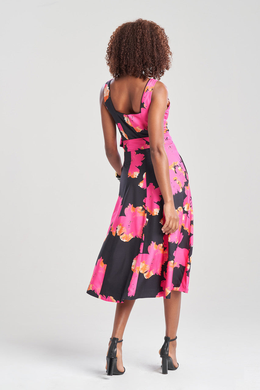 NATORI Buy Taichou Cotton Silk Square Tank Midi Belted Dress in Fuchsia Online