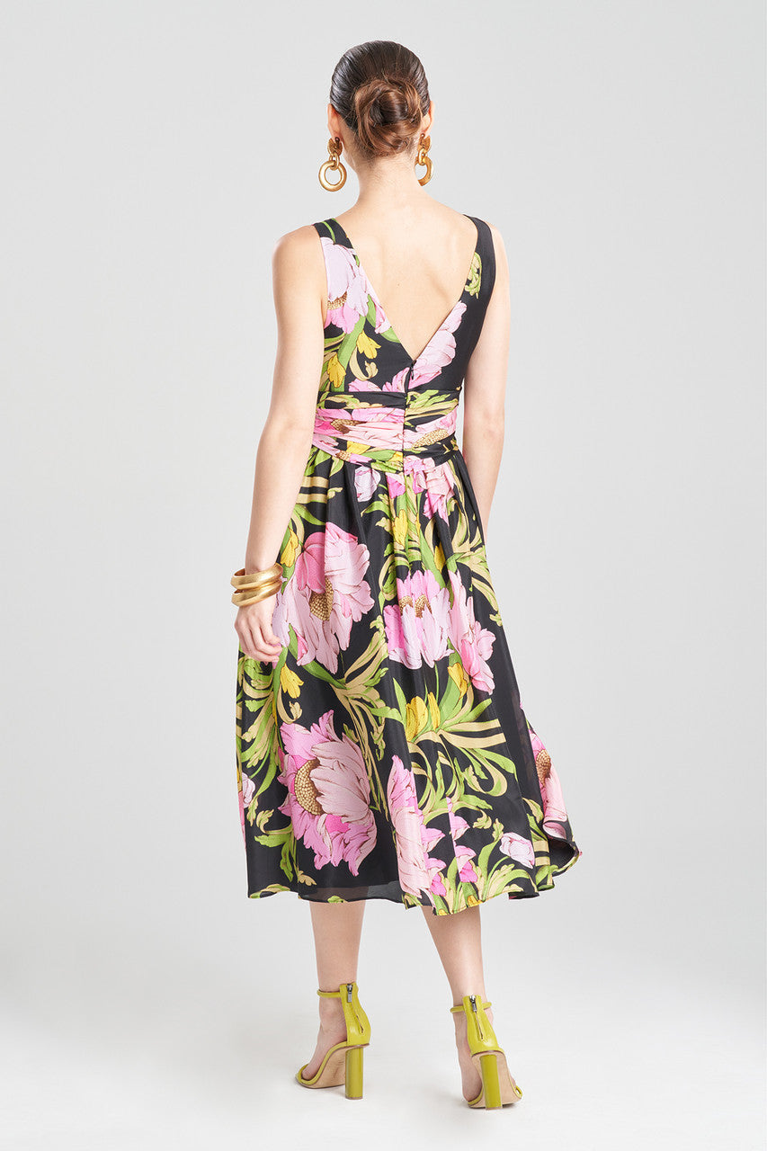 NATORI Buy Shinjo Obi Silk Midi Dress in Black Multi Online