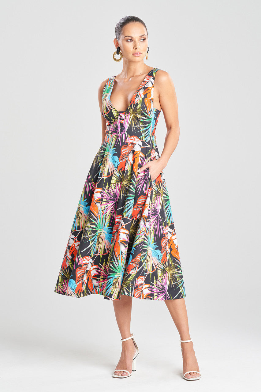 NATORI Buy El Nido Cotton Poplin Dress in Black Multi Online