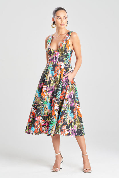 NATORI Buy El Nido Cotton Poplin Dress in Black Multi Online