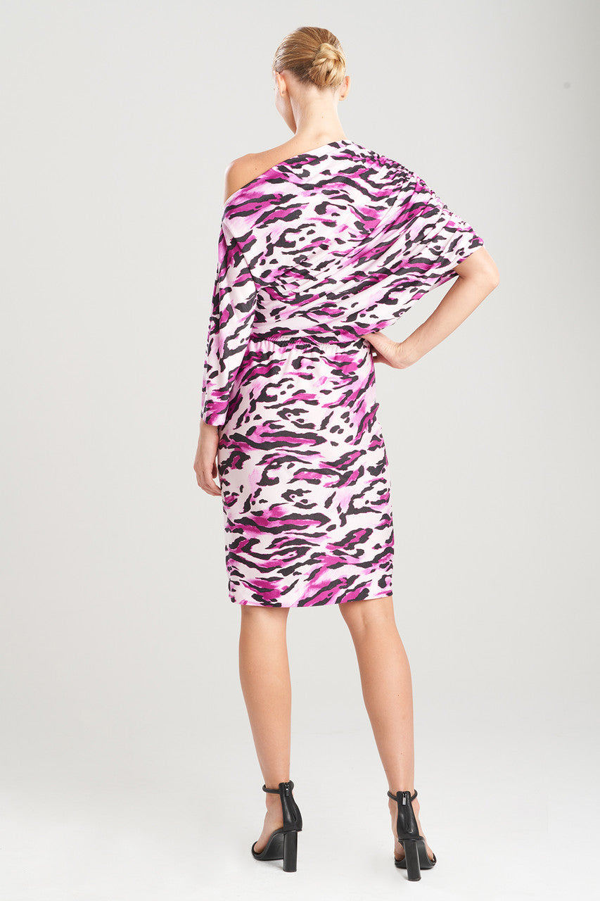 NATORI Buy Lynx TENCEL™ Jersey Asymmetrical Drape Dress in Magenta Online