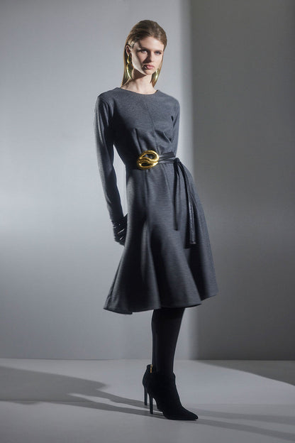 NATORI Buy Double Jersey Midi Dress in Charcoal Online